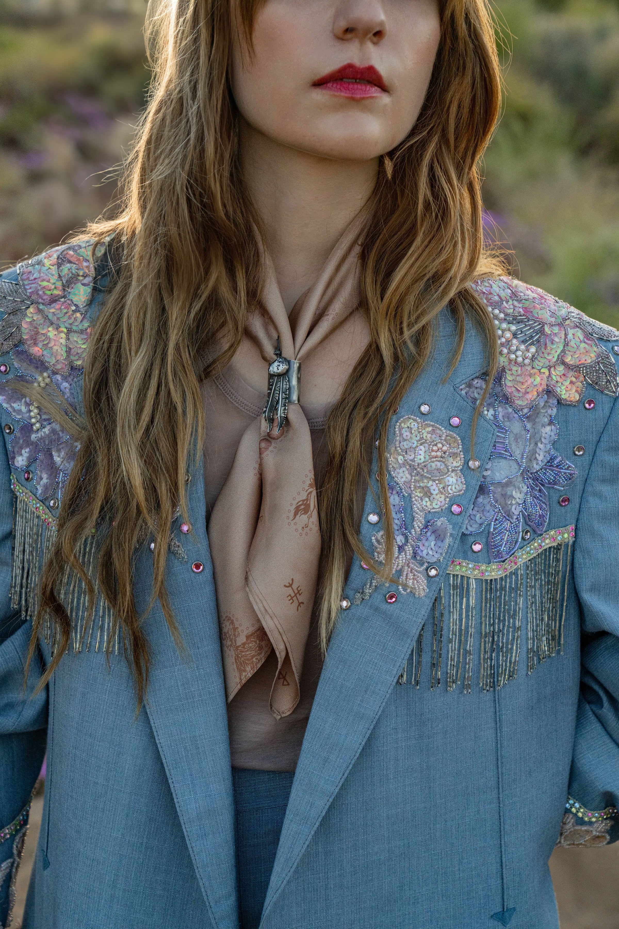 Raven Feather Scarf Slide Talisman