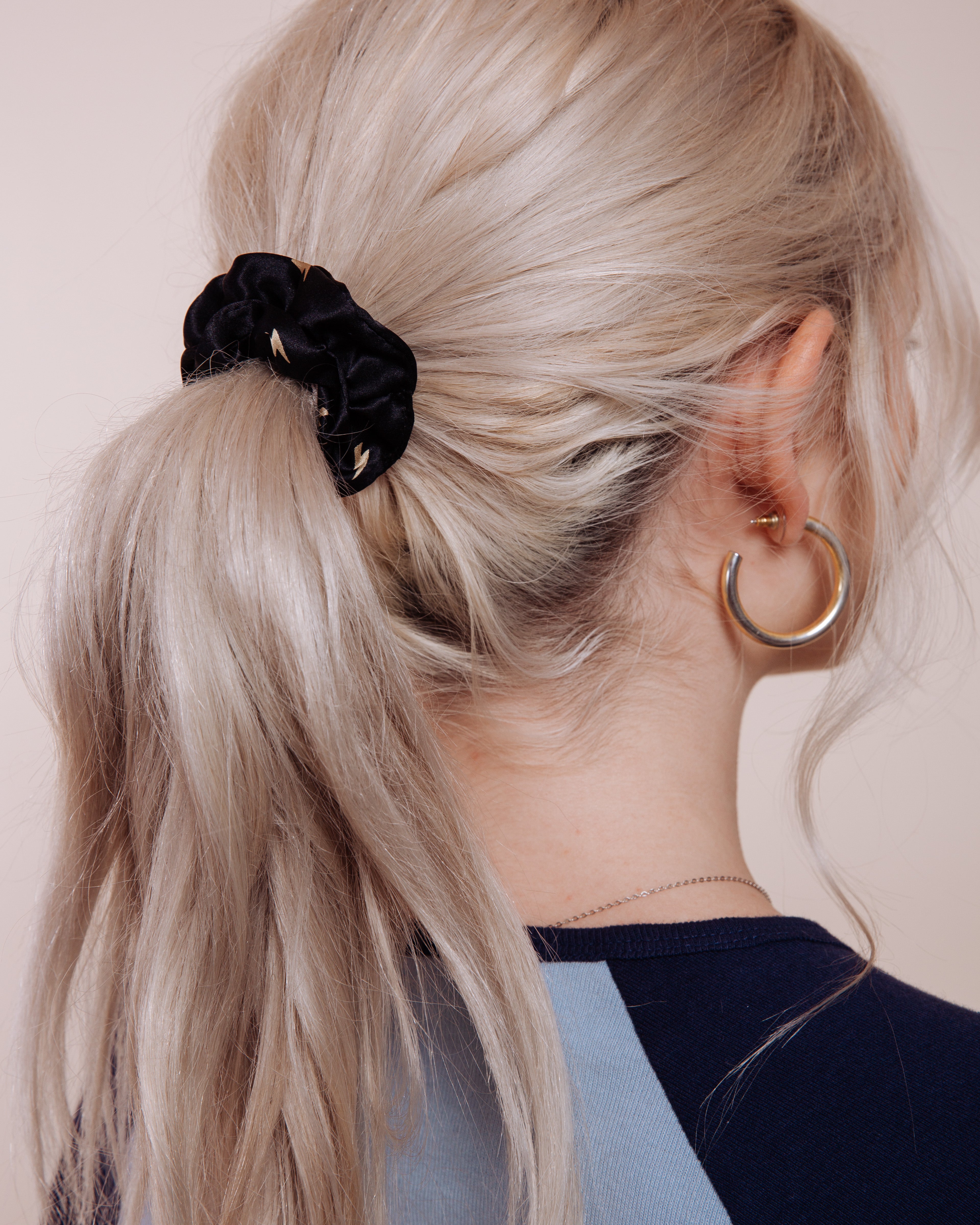 The Thunders: Black - Mini Scrunchie