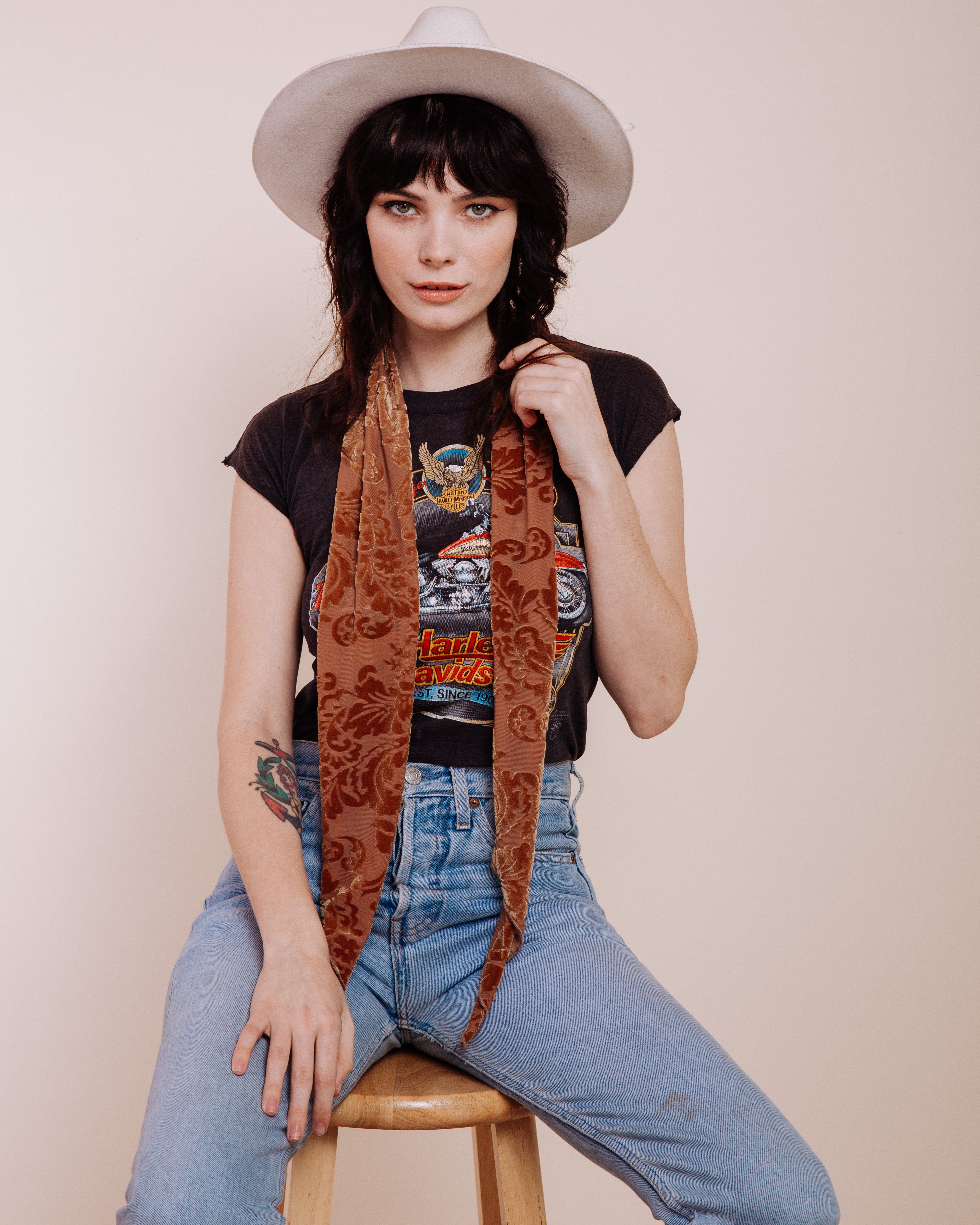 The Hendrix: Gold - Skinny Scarf