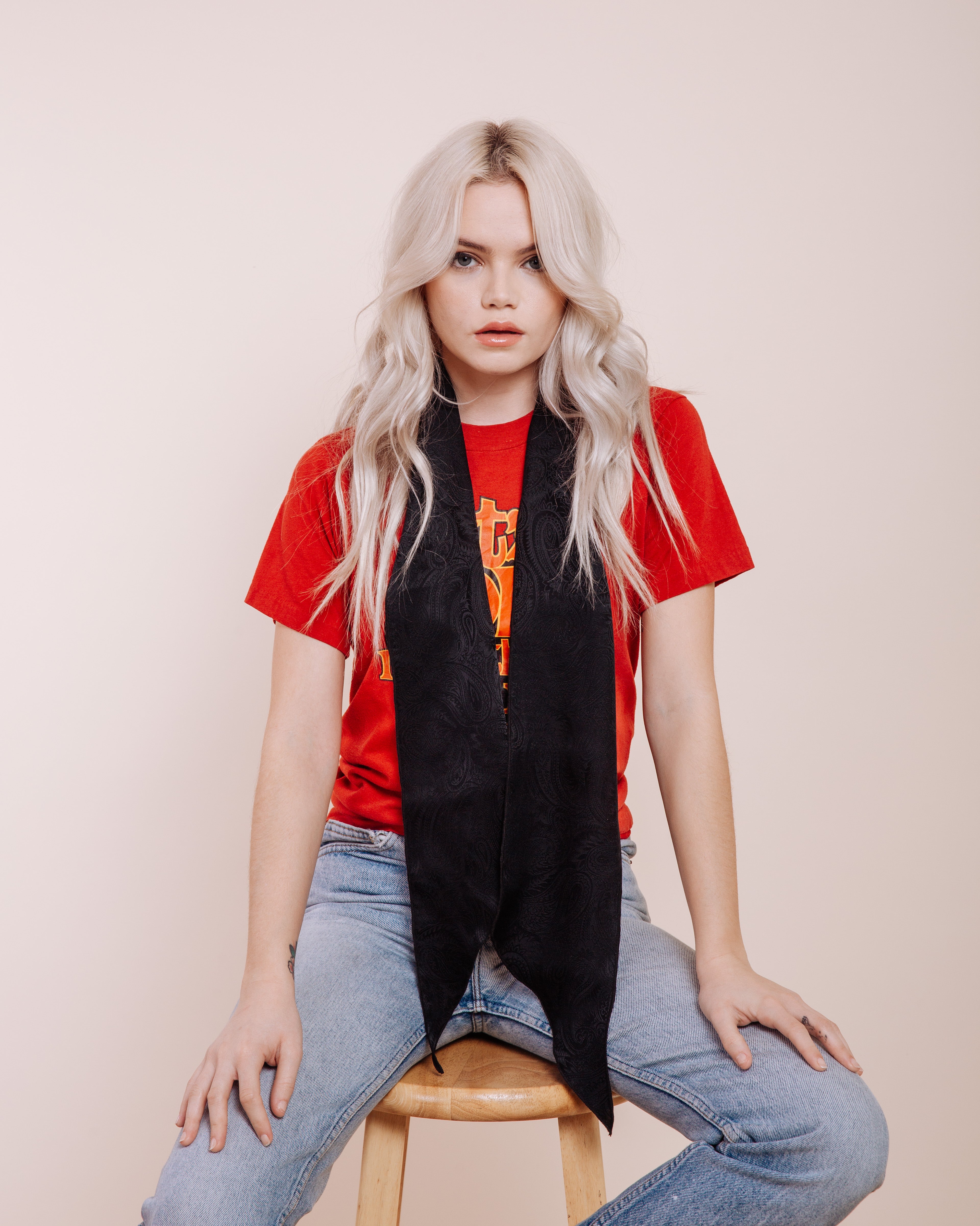 Baby Love: Black - Skinny Scarf