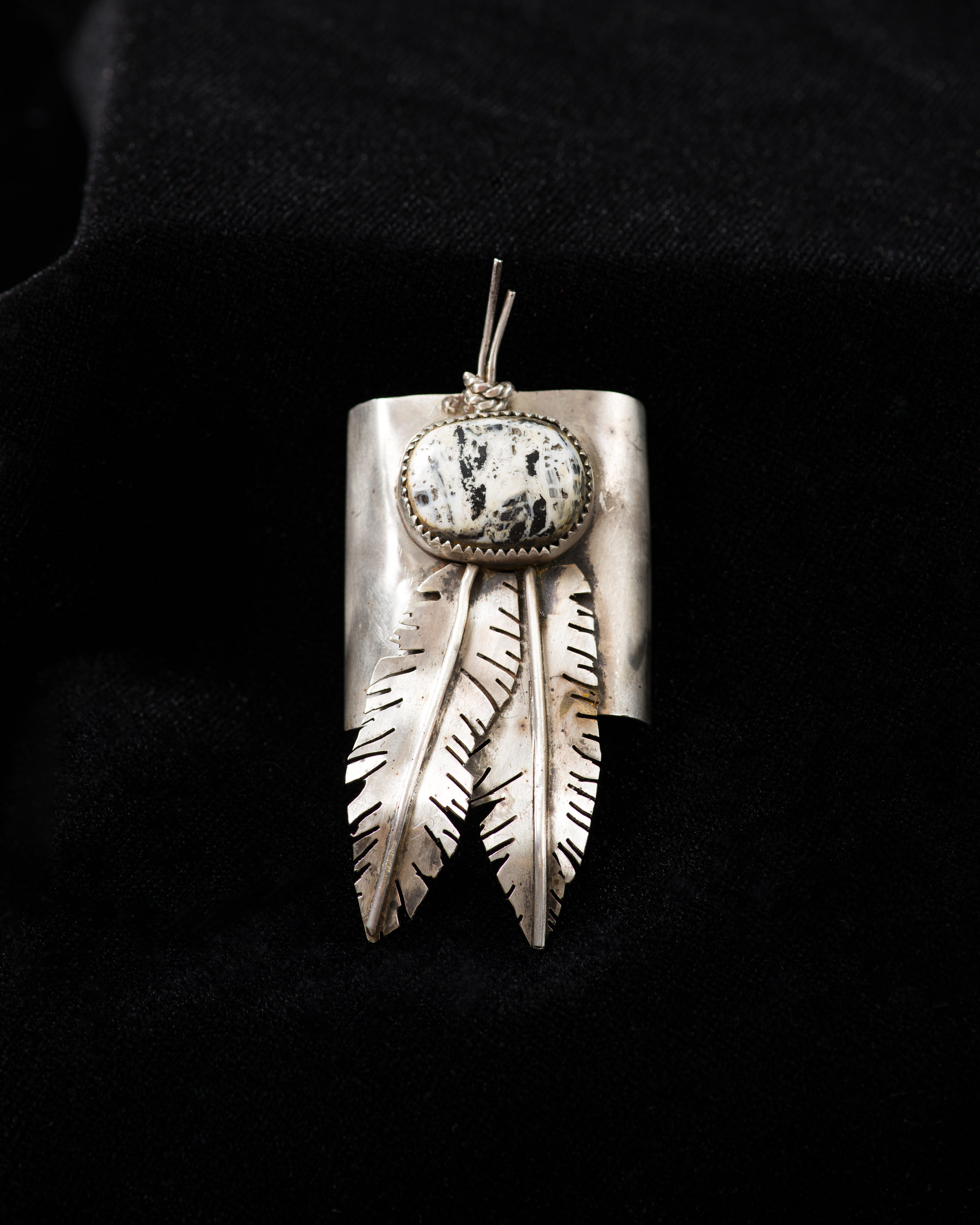 Raven Feather Scarf Slide Talisman