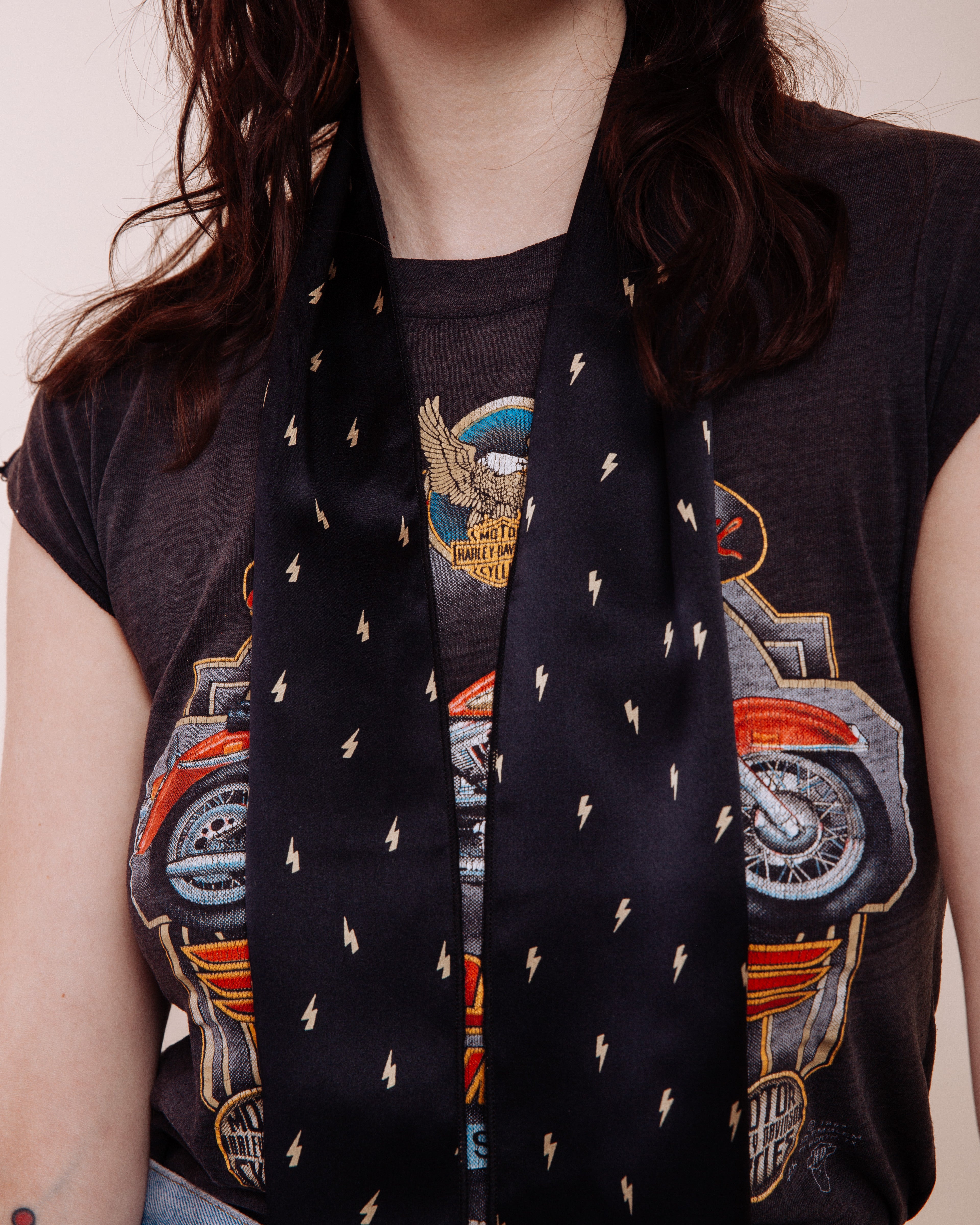 The Thunders: Black - Skinny Scarf