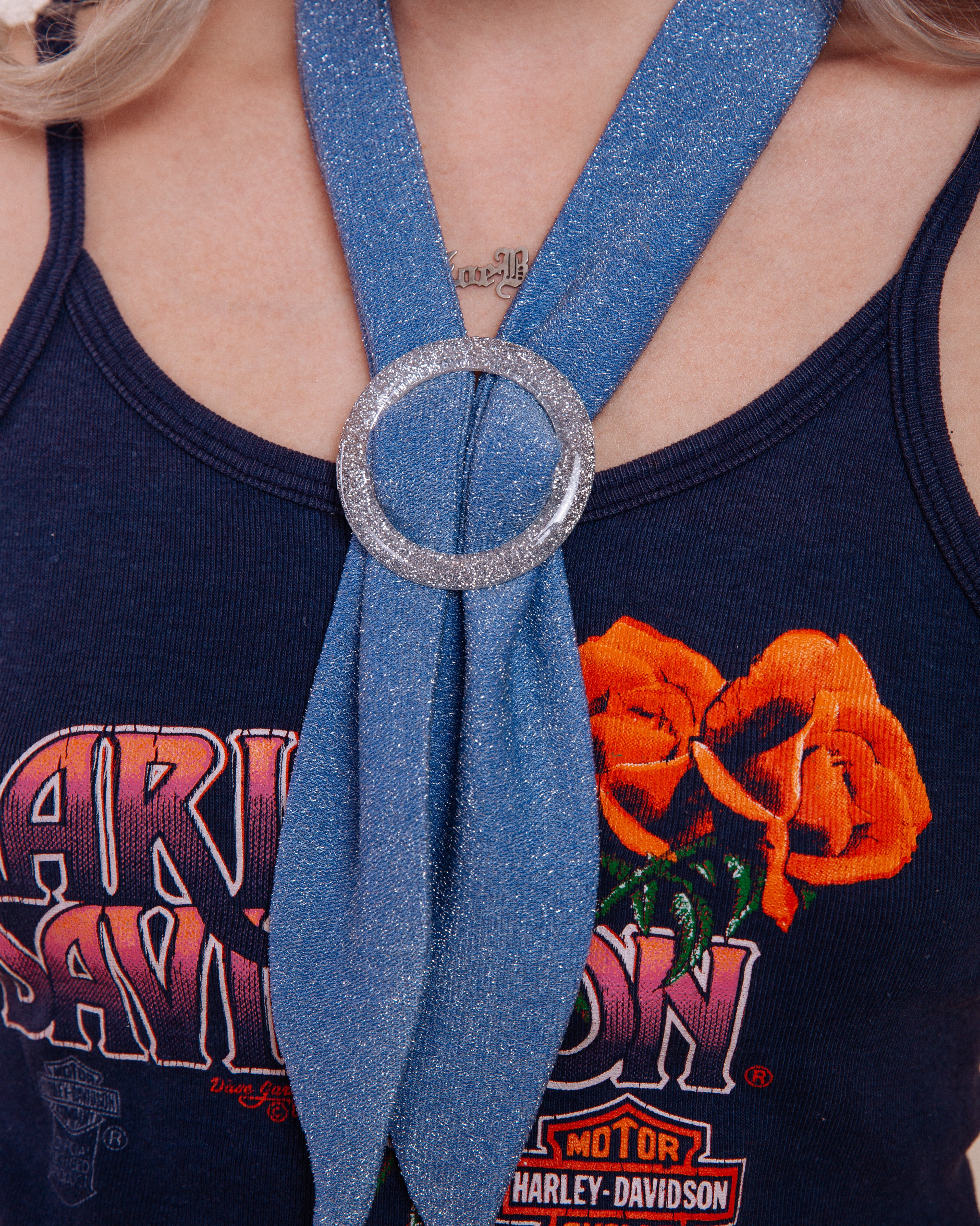 Silver Glitzy Scarf Slide