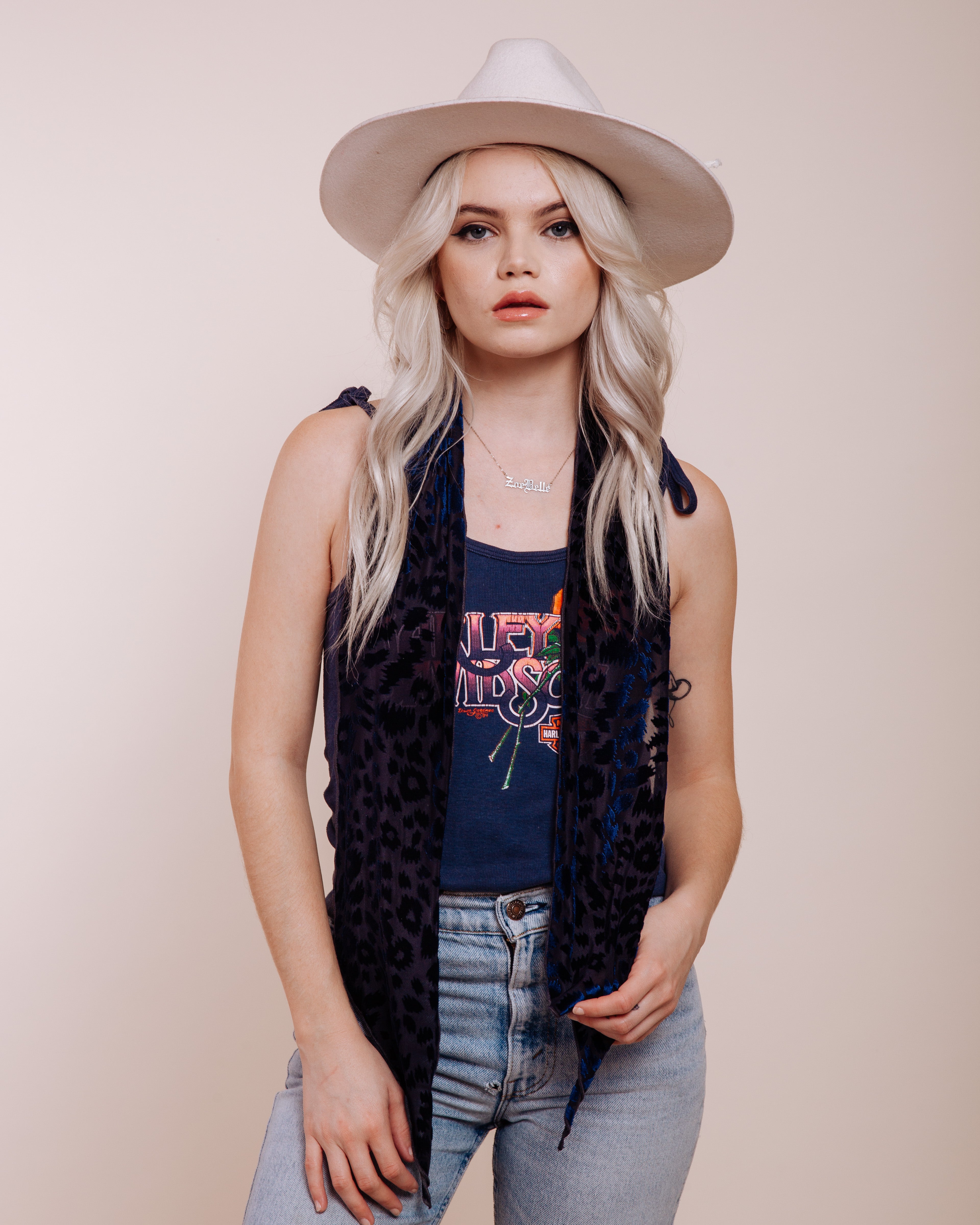 Foxey Lady: Blue - Skinny Scarf