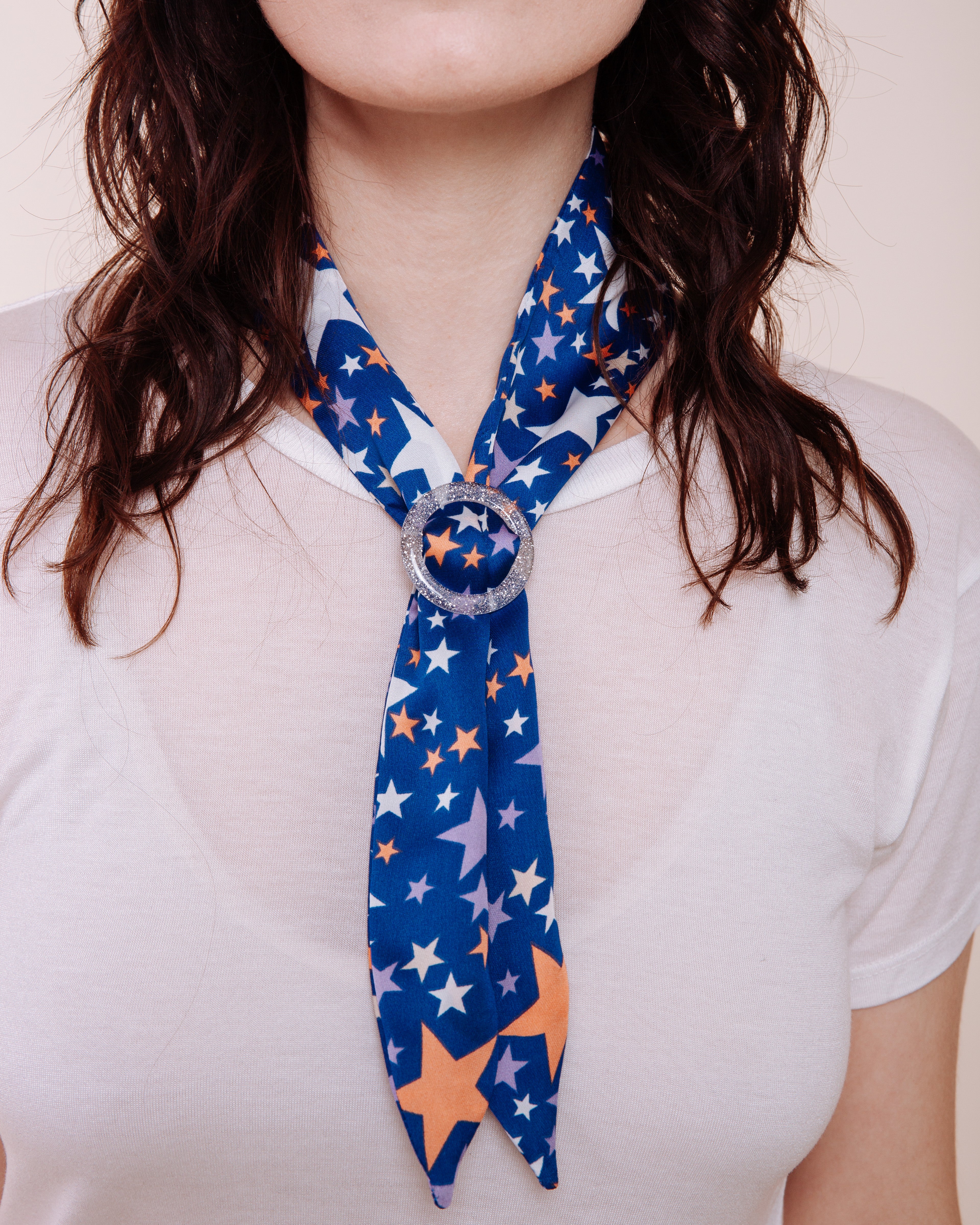 Silver Glitzy Scarf Slide