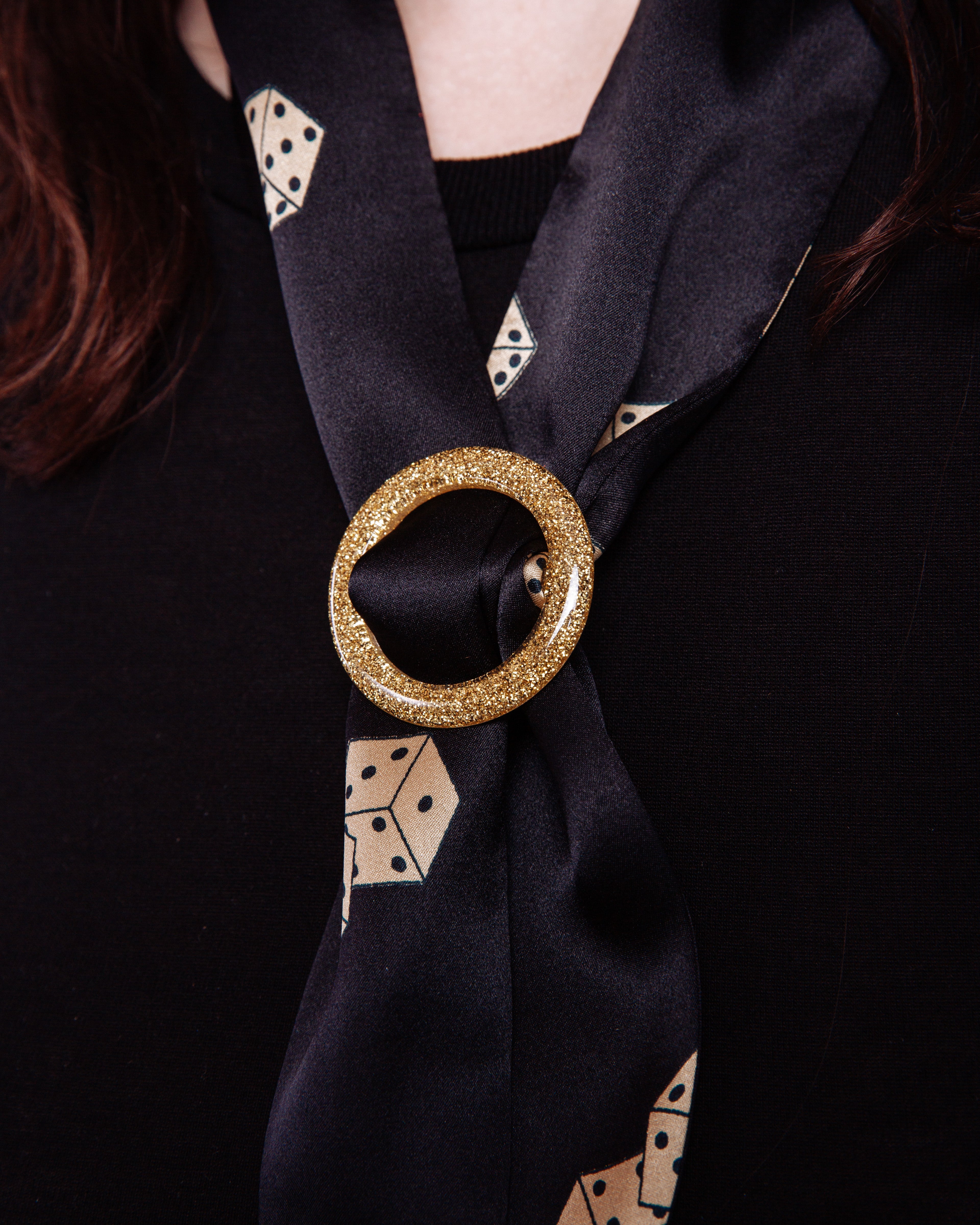Gold Glitzy Scarf Slide