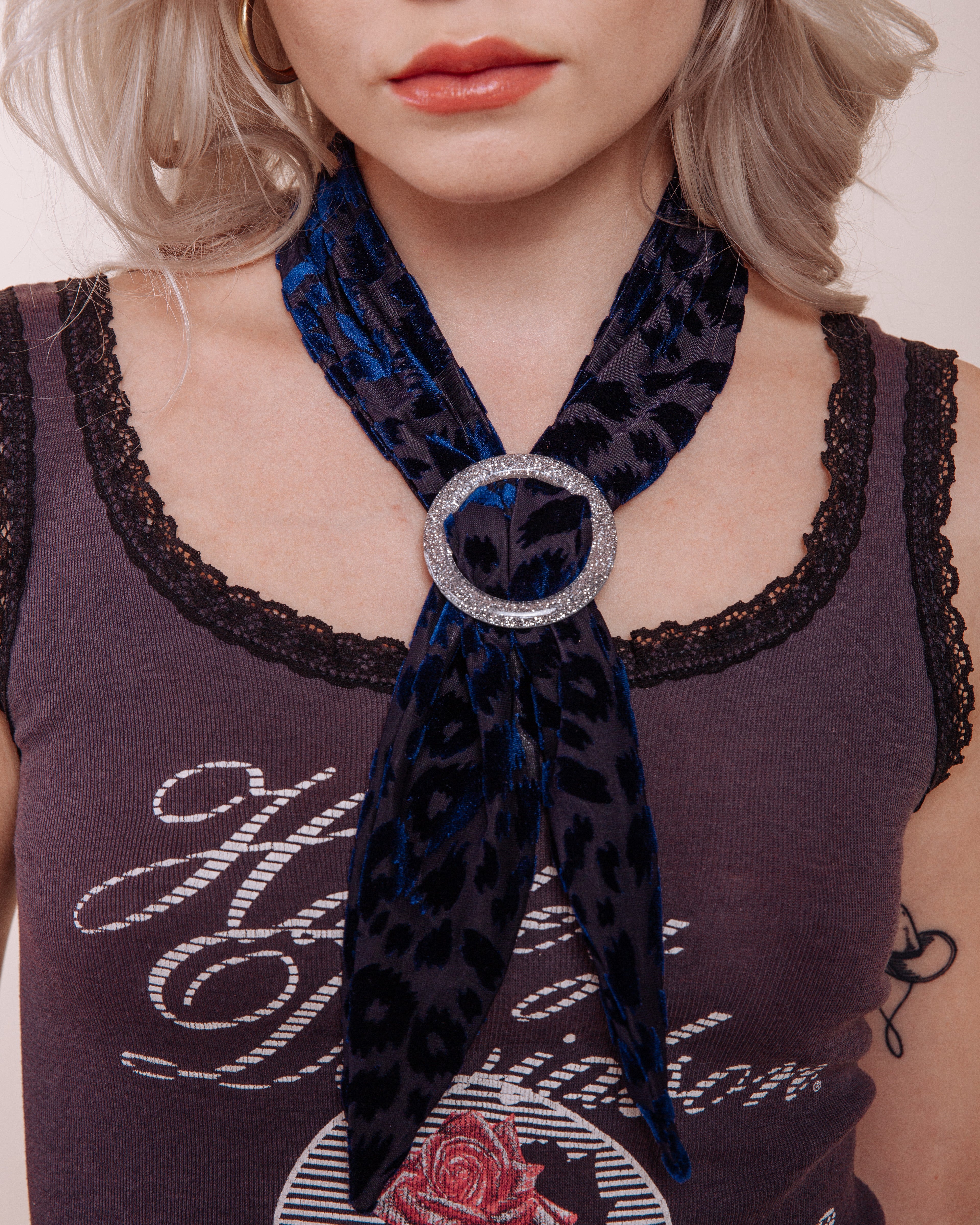 Silver Glitzy Scarf Slide